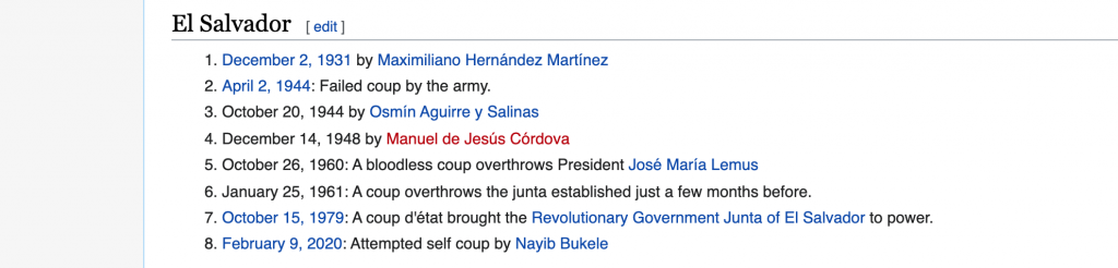 El Salvador Coups