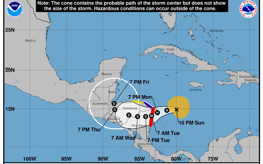 Hurricane Eta Path