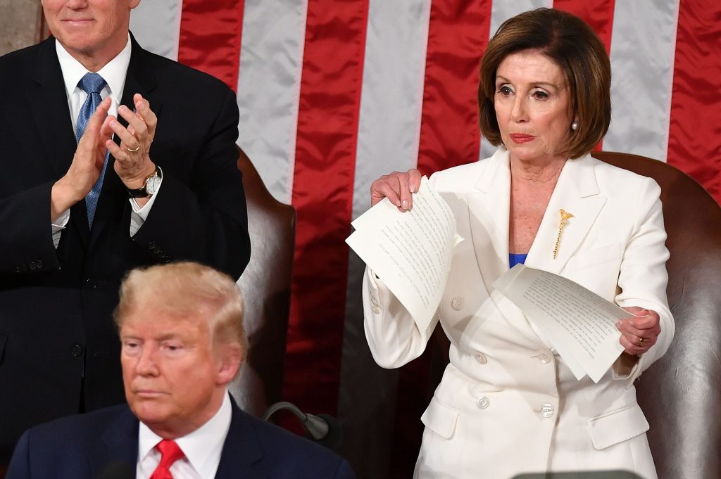 Nancy Pelosi Tearing Trump Speech