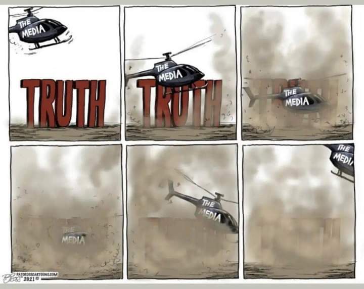 Media Helicopter Smokescreen The Truth Cartoon
